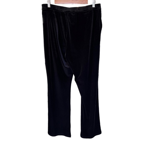 Good American - Black High Waist Striped Velour Dress Pants Sz Xl - Picture 6 of 10